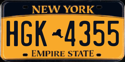 NY license plate HGK4355