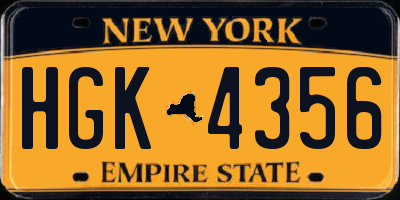 NY license plate HGK4356
