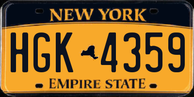 NY license plate HGK4359