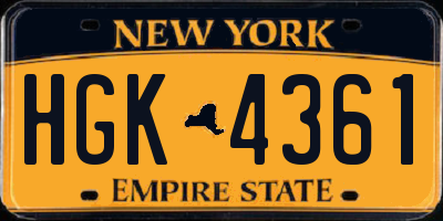 NY license plate HGK4361