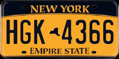 NY license plate HGK4366