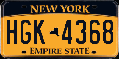 NY license plate HGK4368