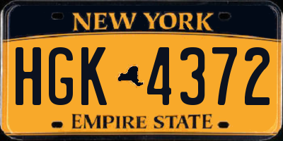 NY license plate HGK4372