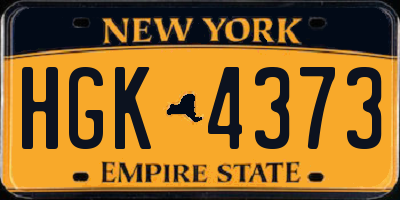 NY license plate HGK4373