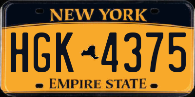 NY license plate HGK4375