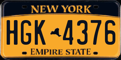 NY license plate HGK4376