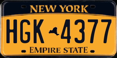 NY license plate HGK4377
