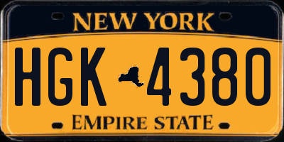 NY license plate HGK4380