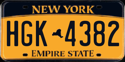 NY license plate HGK4382