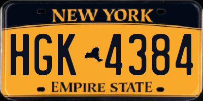 NY license plate HGK4384