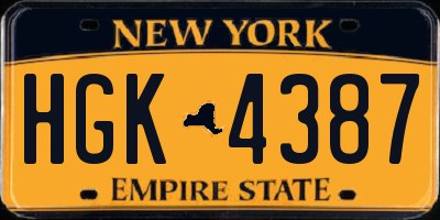 NY license plate HGK4387