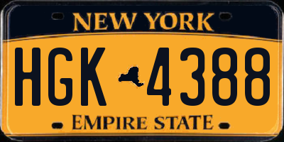 NY license plate HGK4388