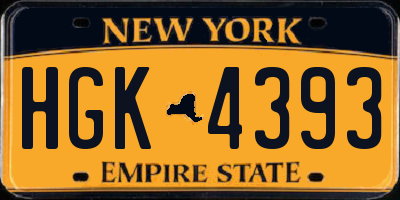 NY license plate HGK4393