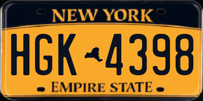 NY license plate HGK4398