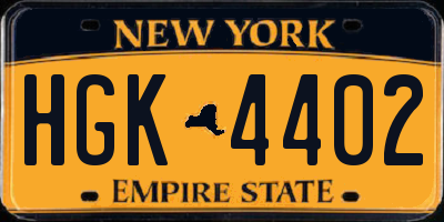 NY license plate HGK4402