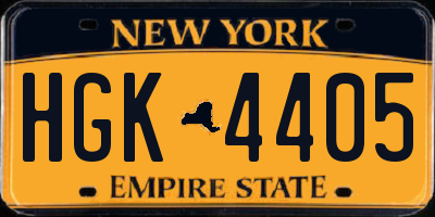 NY license plate HGK4405