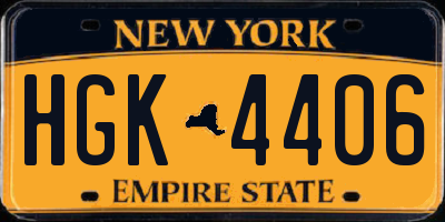 NY license plate HGK4406