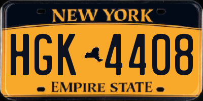 NY license plate HGK4408