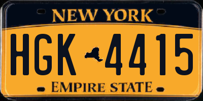 NY license plate HGK4415