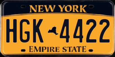 NY license plate HGK4422