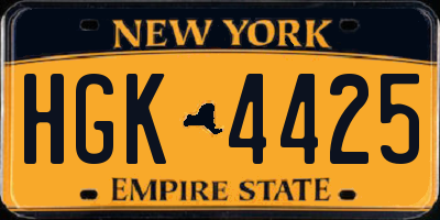 NY license plate HGK4425