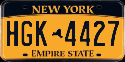 NY license plate HGK4427