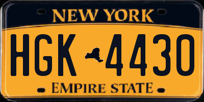 NY license plate HGK4430