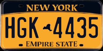 NY license plate HGK4435