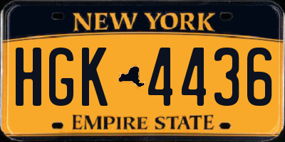 NY license plate HGK4436