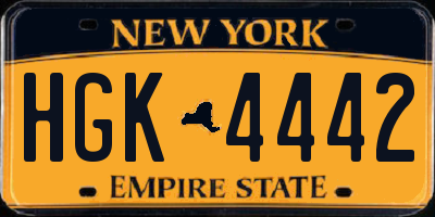 NY license plate HGK4442