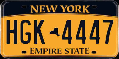 NY license plate HGK4447