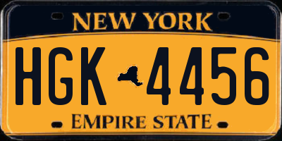 NY license plate HGK4456