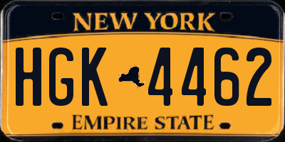 NY license plate HGK4462