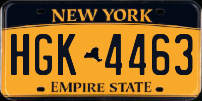 NY license plate HGK4463