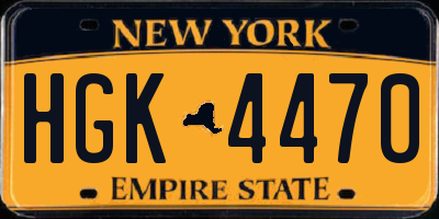 NY license plate HGK4470