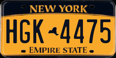 NY license plate HGK4475