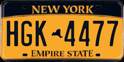 NY license plate HGK4477