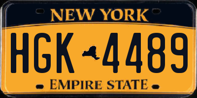 NY license plate HGK4489