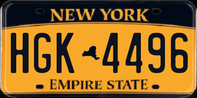NY license plate HGK4496