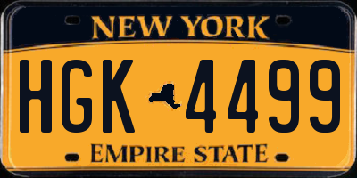 NY license plate HGK4499