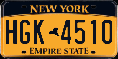 NY license plate HGK4510