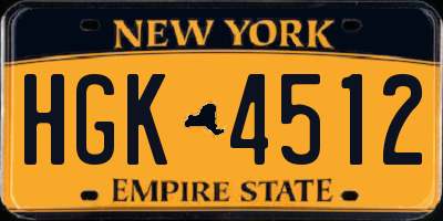NY license plate HGK4512