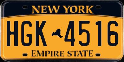 NY license plate HGK4516