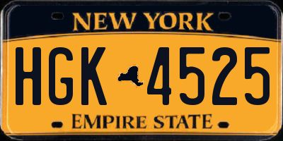 NY license plate HGK4525