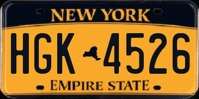 NY license plate HGK4526