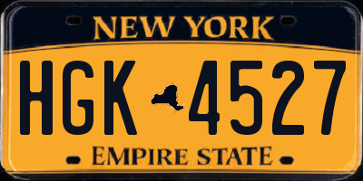 NY license plate HGK4527