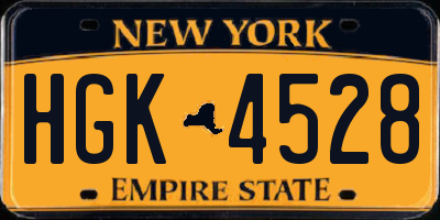 NY license plate HGK4528