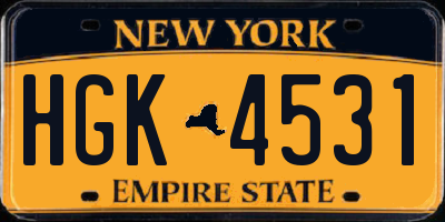 NY license plate HGK4531