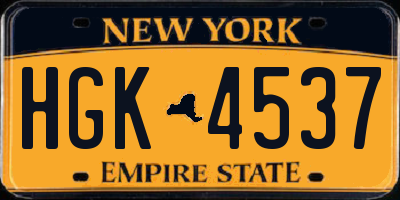 NY license plate HGK4537