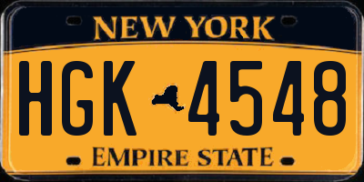 NY license plate HGK4548